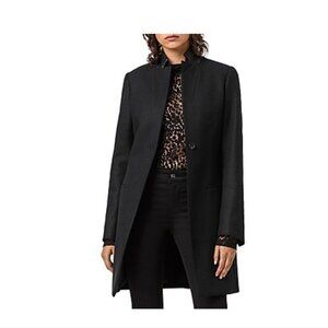 All saints Leni Black Wool Casual Women's Coat